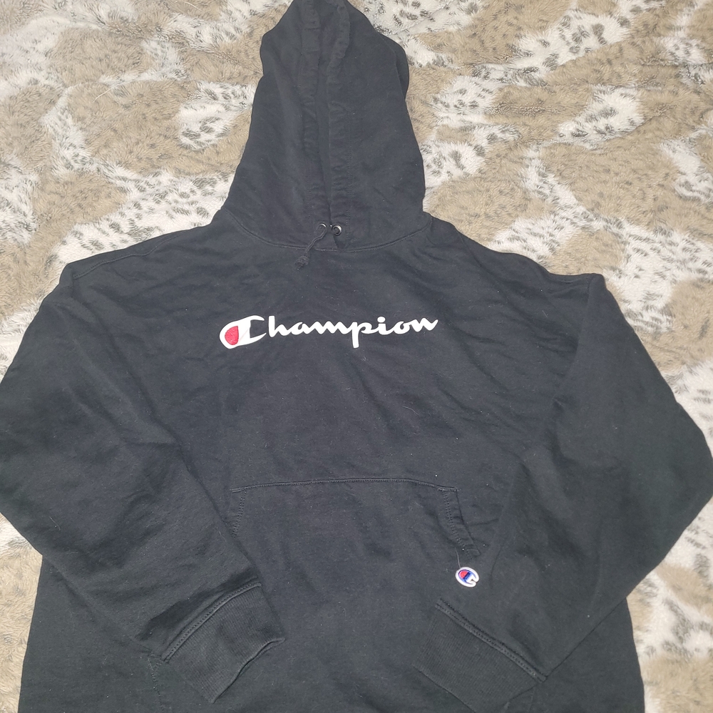 2XL Champion Authentic Black Pullover Hoodie